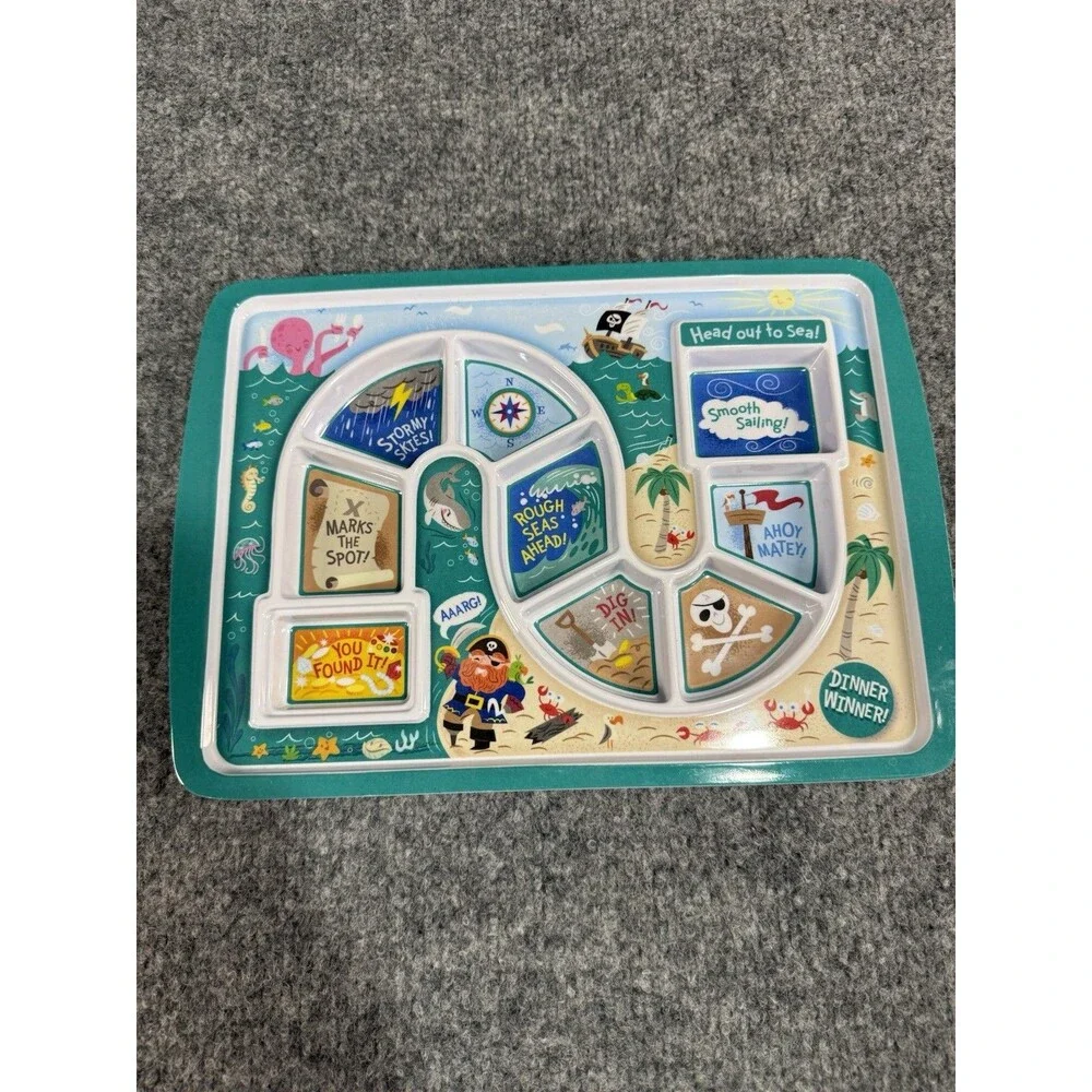 GENUINE FRED “Pirate” Dinner Winner Kids Plate – Melamine Game Tray- Fussy Eater
